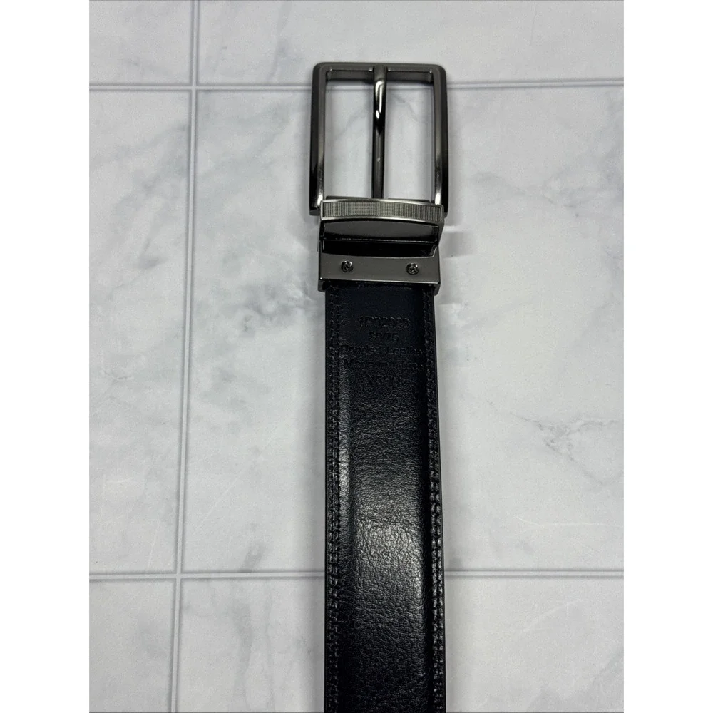 Perry Ellis Reversible Black Brown Belt Leather 1.25